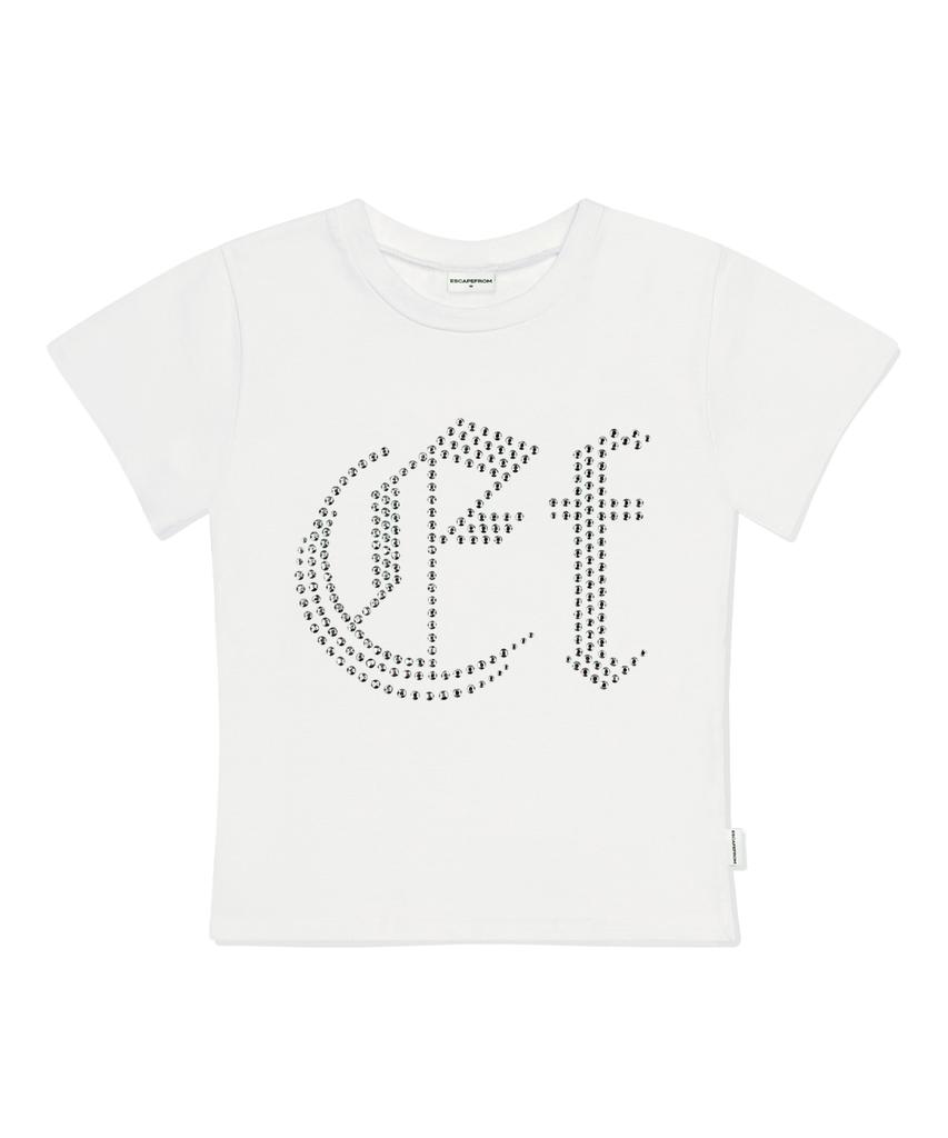 ESCAPEFROM Ef Hotfix Detail Slim Fit Short Sleeve T-Shirt Ivory
