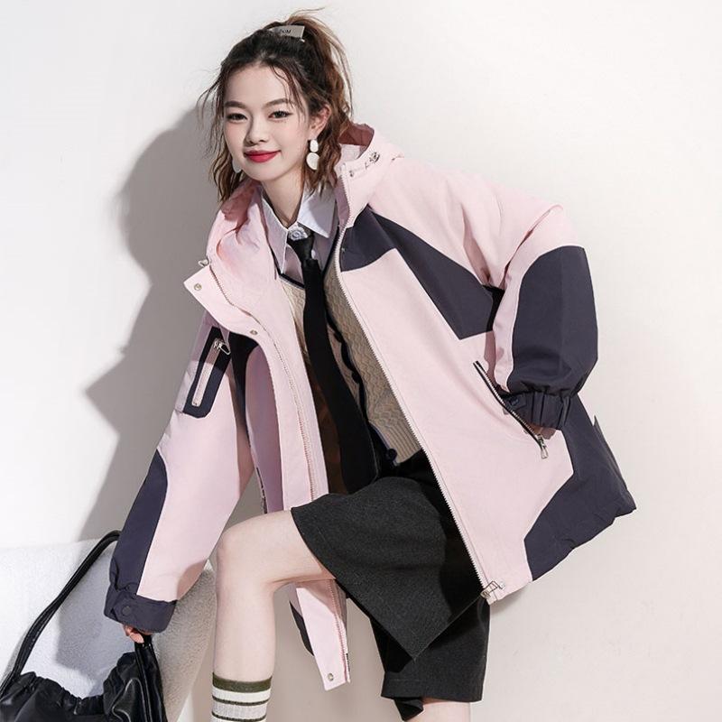 

Новый походный костюм в стиле милитари, свободная хлопковая одежда с подкладкой, женская зимняя короткая куртка, хлопковая куртка 2XL розовый