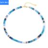 Dopamine Colored Natural Stone Abacus Bead Necklace Women's Fashionable and Versatile Collarbone Necklace