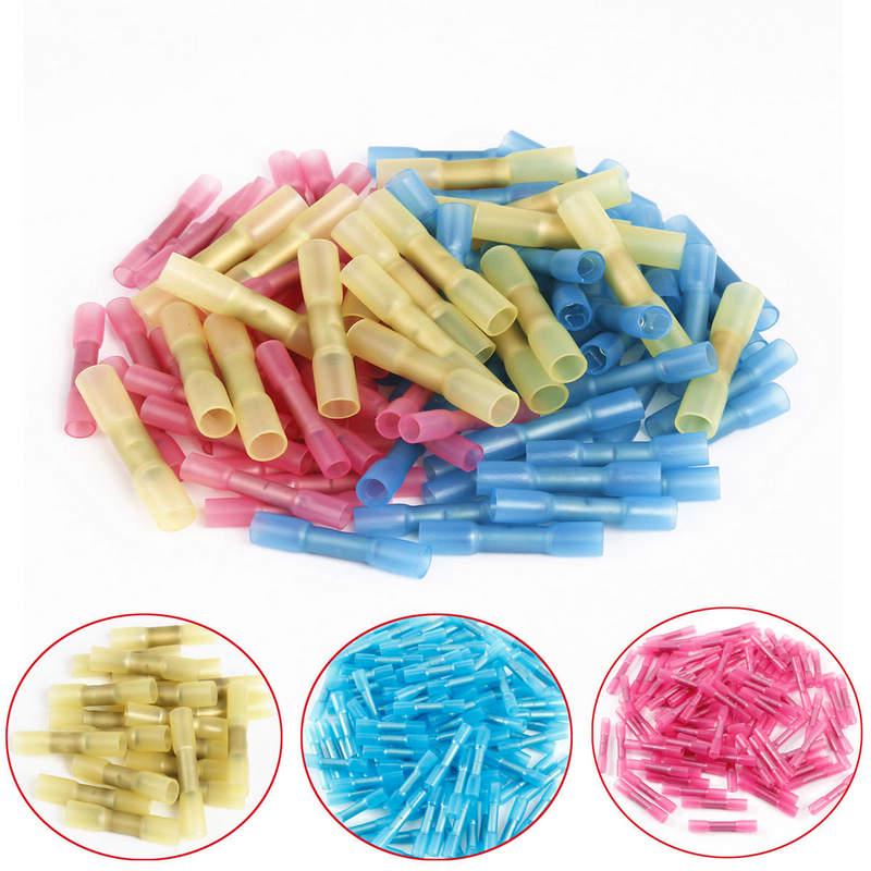 50 stk blandet varmekrympende støt Elektrisk ledning Kabel Crimp Terminal Connector
