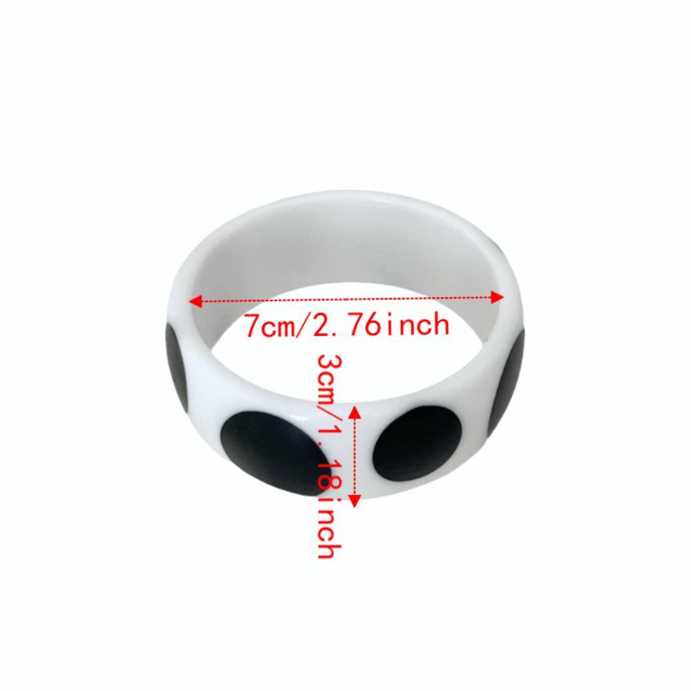 Hip Hop Resin Polka Dot Bangles Round Wide Candy Color Bracelets Fashion Jewelry Unisex