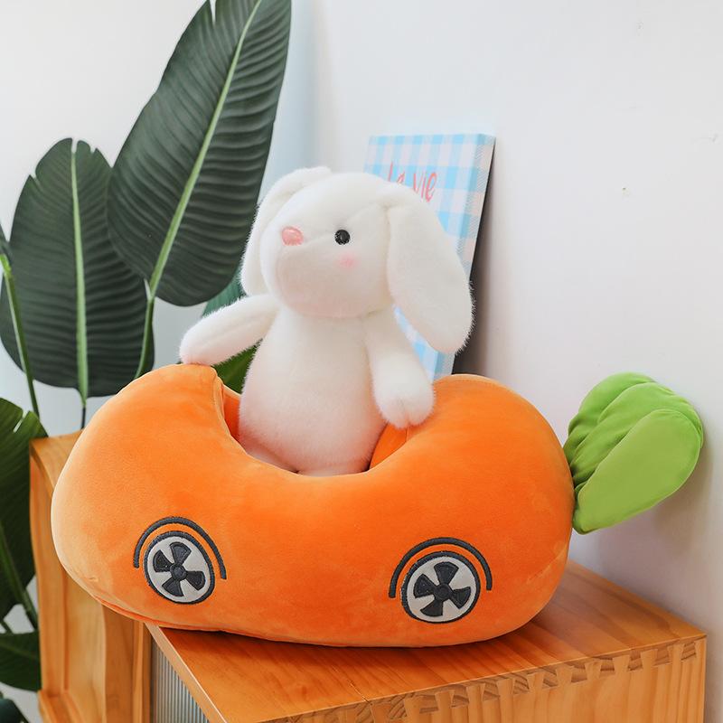 

Radish Rabbit Doll Rabbit Creative Fun Separable Plush Toy Nap Pillow Student Birthday Gift Car length 40cm rabbit 20cm (0.42kg)