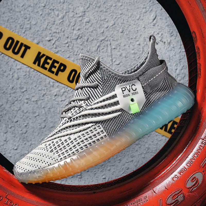 Summer new breathable fly-woven mesh shoes men's trend versatile sports and leisure shoes jelly bottom mesh shoes men's