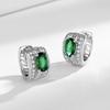 925 Sterling Silver Fashion Temperament Green Zircon Earrings Birthday Party Anniversary Gift