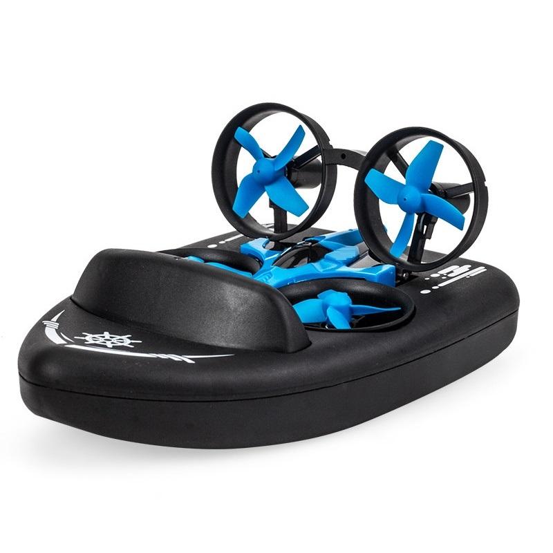 Multifunctional RC Hovercraft, 3-in-1 Quadcopter, Boat, Helicopter & Drone Combo