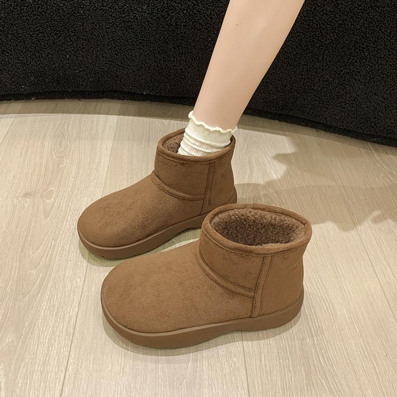 Snow Boots Cotton Shoes 2025 New Winter Velvet Thickened Northeast Lamb Wool Thick-soled Non-slip Cotton Shoes Women's Small Short Boots