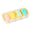 Silicone Ice Cream Mold with Anti-Spill Dust-Proof Cover 4 Cavities Cute Shapes Popsicle Mold Easy Demoulding Popsicle Maker for Kids Summer Party