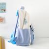 Four-Piece Backpack Set Student Schoolbag Cartoon Women's Color Block Backpack for Girls Letter Backpack