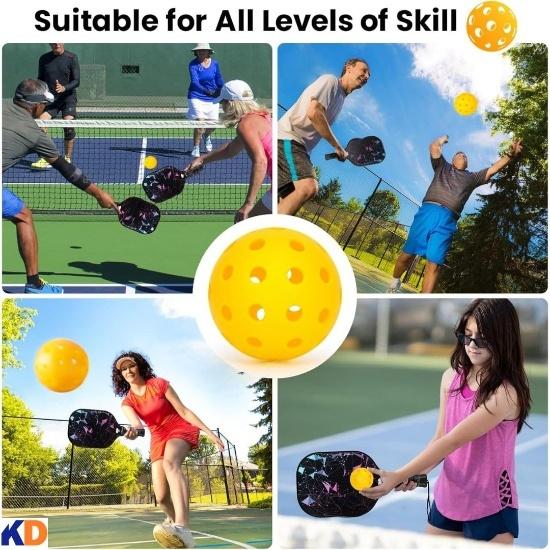 KNK Outdoor Pickleball Approved, 40 Holes for Maximum Flight and Durability Skill Levels and Ideal for Competitive Play Today (Pack of 4)