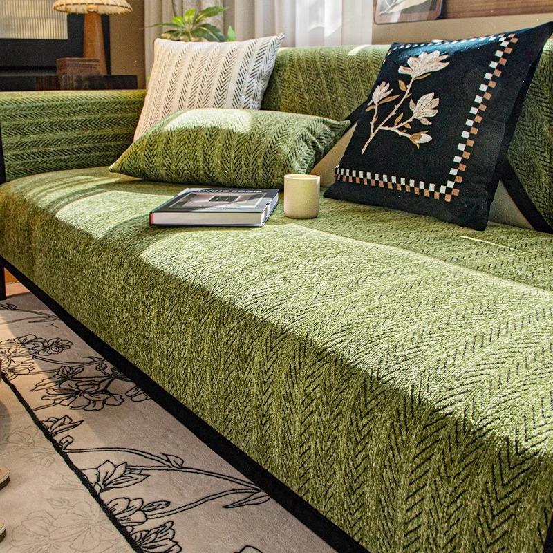Anti Cat Scratch Chenille Sofa Cover Cloth One-Piece Fixed Anti Slip Sofa Cushion Cover Soft And Sticky Suitable For All Seasons