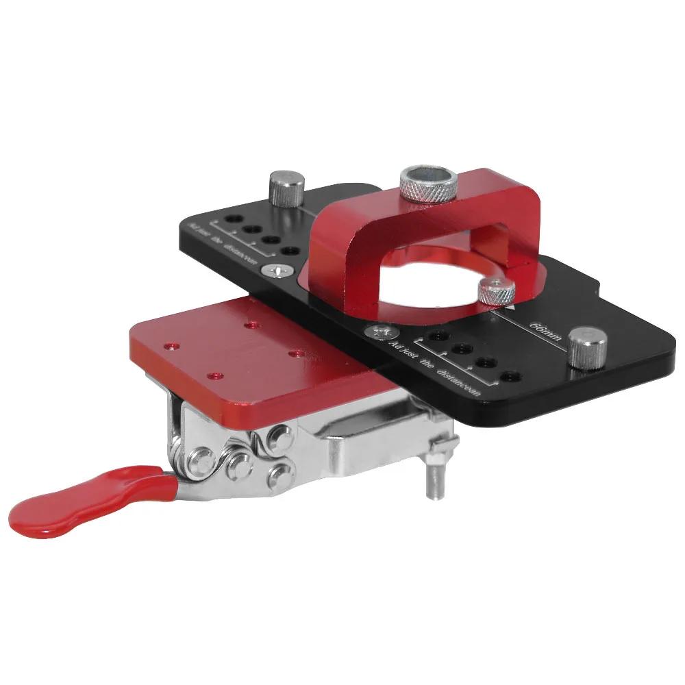 Woodworking Hole Drilling Guide Locator 35mm Hinge Boring Jig with Fixture Aluminum Plastic Hole Opener Template Door Cabinets