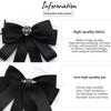 Pearl Black Bow Necktie Beads Funerals Memorial Pin Luxury Black Ribbon Pin  Parties