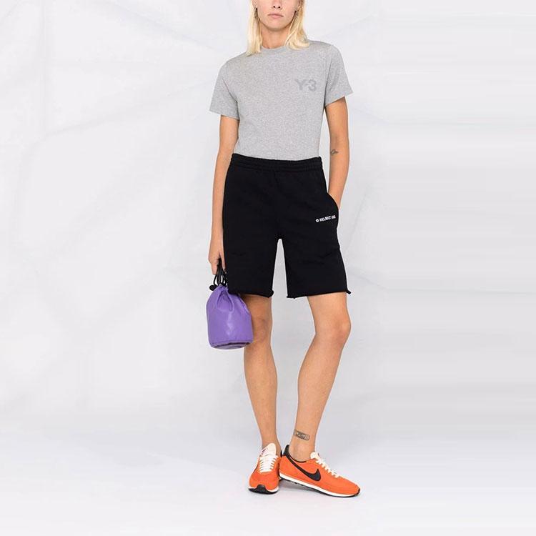 Y-3 FW21 Solid Color Logo Round Neck Short Sleeve T-Shirt Women Tops Gray HF7063