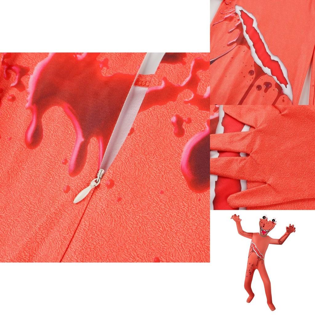 Roblox Rainbow Friends Orange Jumpsuit Kostüm für Kinder mit atmungsaktivem Polyesterstoff