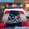 Custom Name 3PCS Basketball Texans Logo Bedding Set,Including Duvet Cover And 2pcs Pillowcases Perfect for Bedroom,Dormitory,Fan Christmas Gift