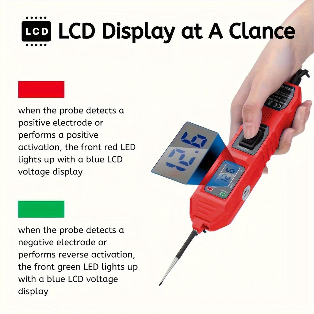 A Circuit Tester Car Circuit Tester with Voltage Display LED Light and a Car Power Circuit Probe Kit. Code Readers 4