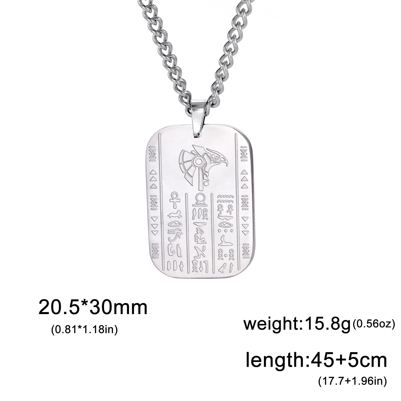 LIKGREAT Ancient Egyptian Mythology Goddess Necklace for Men Eye of Horus Egypt Death Protection Amulets Stainless Steel Jewelry