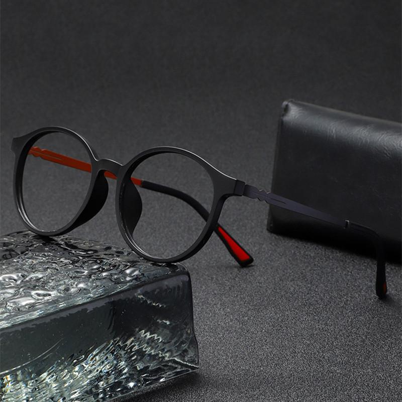 New Unisex Retro Fashion Ultra Light Rubber Titanium Glasses Frame Women'S And Men'S Round Frame Small Frame Glasses