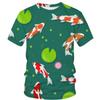Men's 3D Printed T-Shirt Colorful Animal Plant Pattern Printing Short Sleeve O-Neck Pullover Casual Top