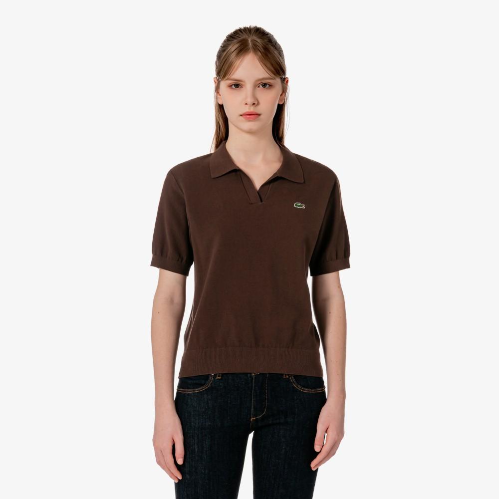 Lacoste Women's Open Collar Pique Sweater Polo Shirt PF300E-56GLFA