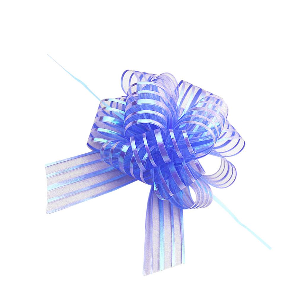 

12Pcs Hand Pull Bows Wedding Party Decorative Yarn Pull Bows White Instant Gift Wrap Ribbon for Wedding Gifts Baskets Window синий