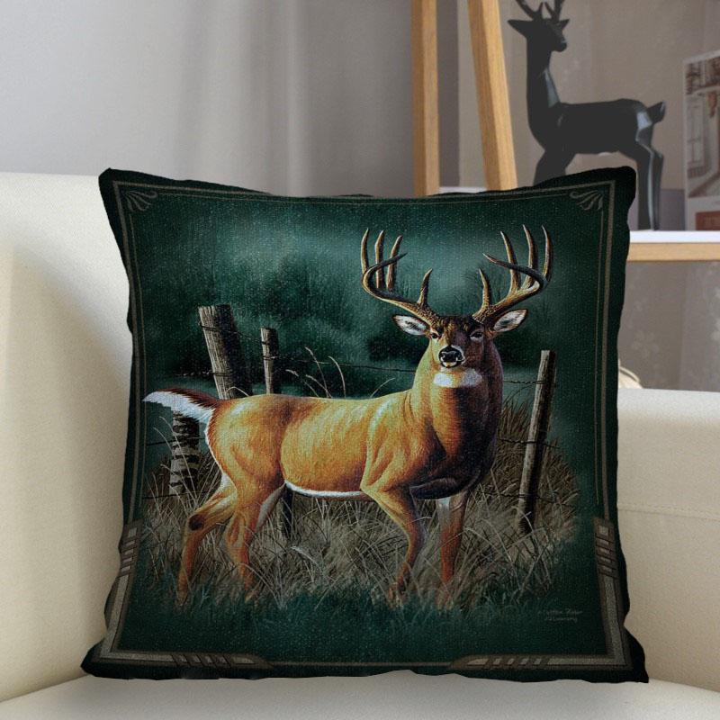 Bedroom Living Room Home Decor Cushion Cover Fantasy Fawn Art Pillowcase Square