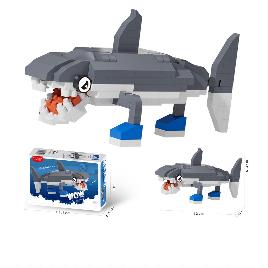 Funny Shark The Classic of Mountains and Seas Creative Building Blocks Action Fiqure Tralalerotralala TungTungTung Sahur Blocks