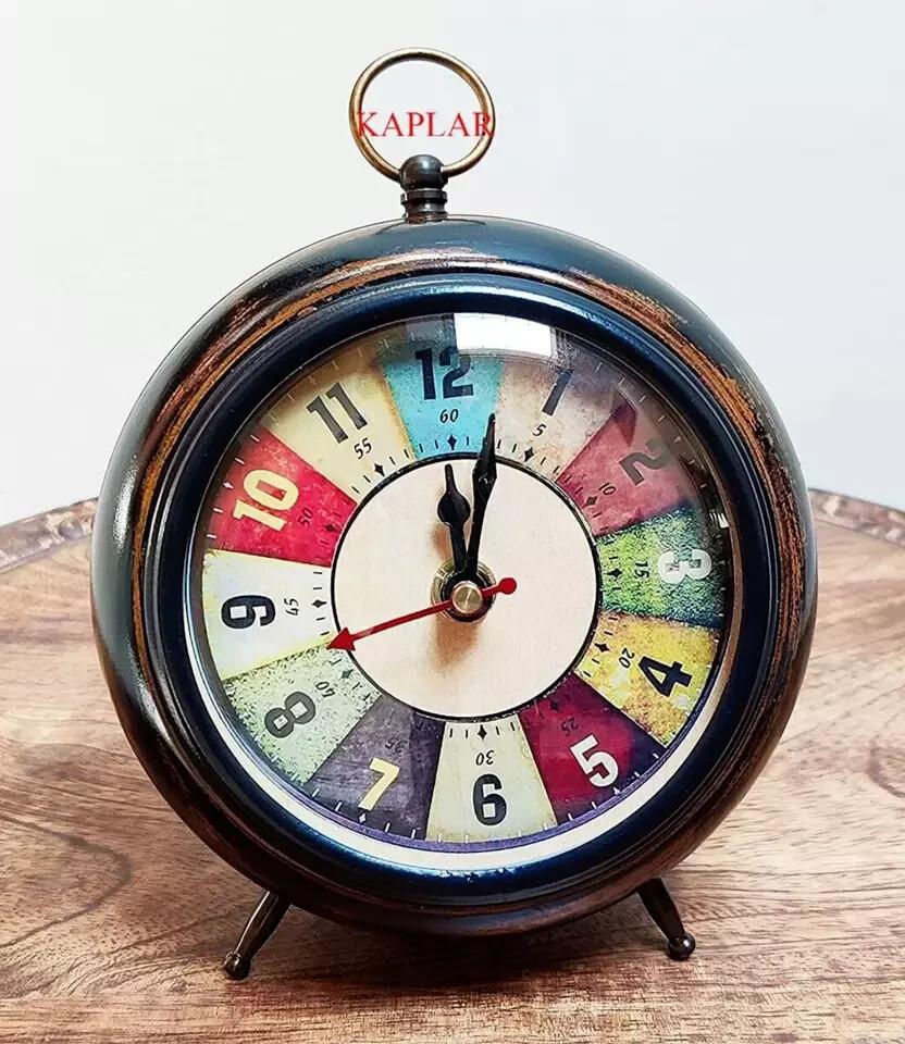 

Desk Top Clock Handmade Antique Wooden 5 Table Clock Hanging Clock Home Decor коричневый