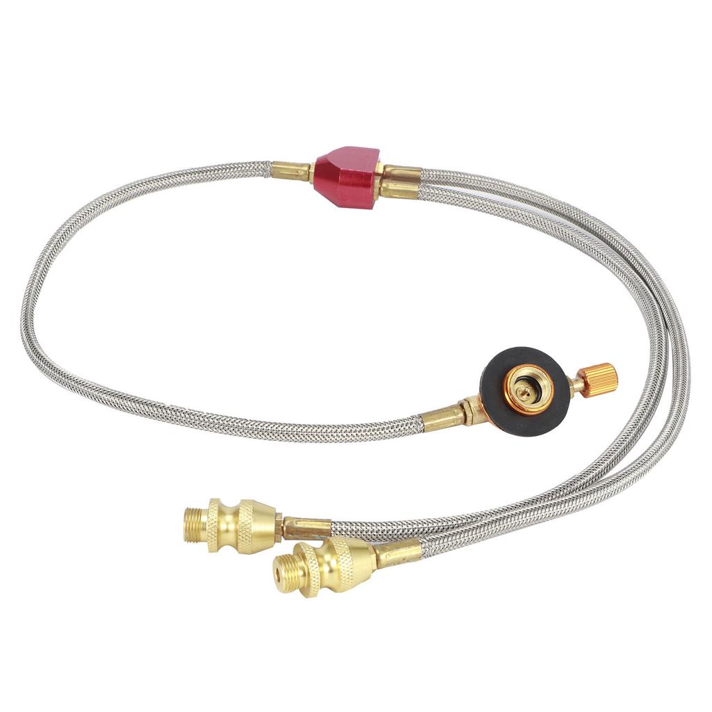 G1/8 DN6 Outdoor Camping Gas Stove Flat Tanks Hose Adapter Accessories for Connecting 2 Burners