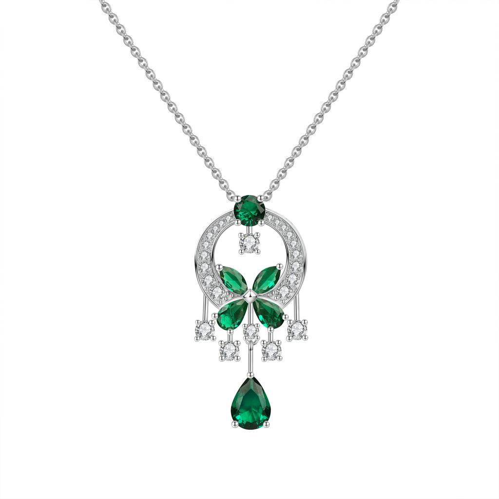 Garden butterfly necklace does not fade, female high-end sense, phantom butterfly fringed necklace design sense