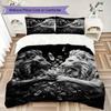 Ferocious Beast Pattern Bedding Uilt Set Uilt Cover Pillowcase Home Decoration Birthday Gift (1 * Duvet Cover + 2 * Pillowcase Without Core)