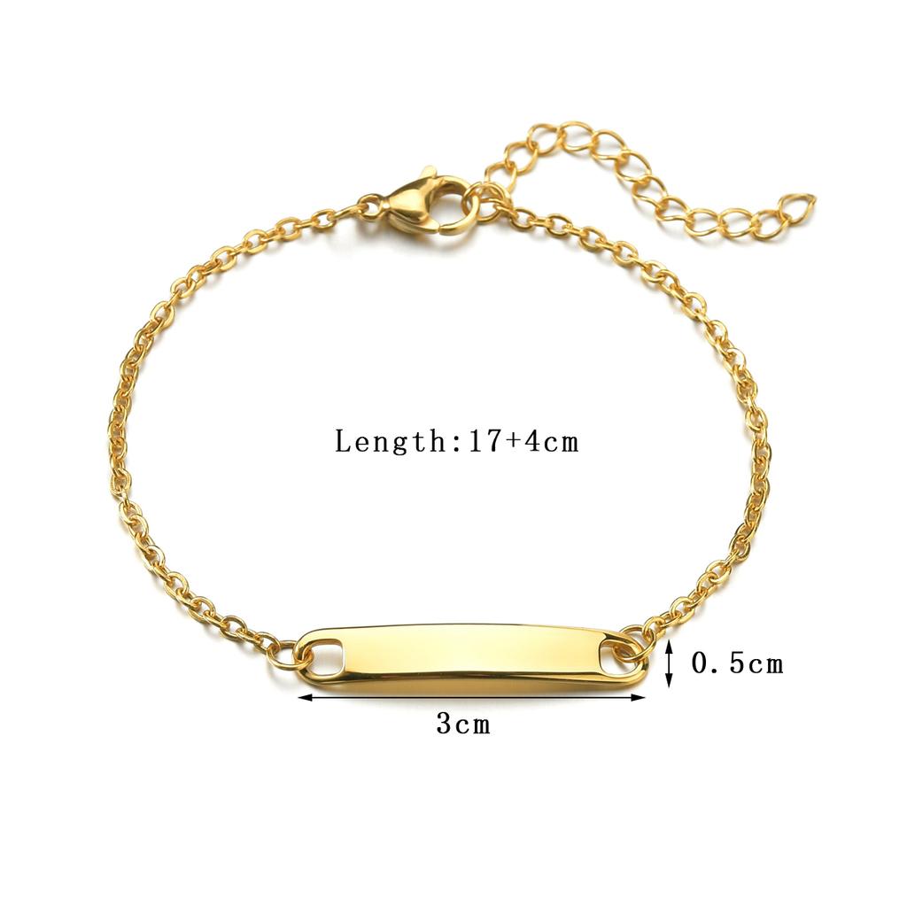Atoztide Custom Baby Name Bar Nameplate Bracelet For Stainless Steel Women Kids Adjustable Link Chain Personalized Jewelry Gift