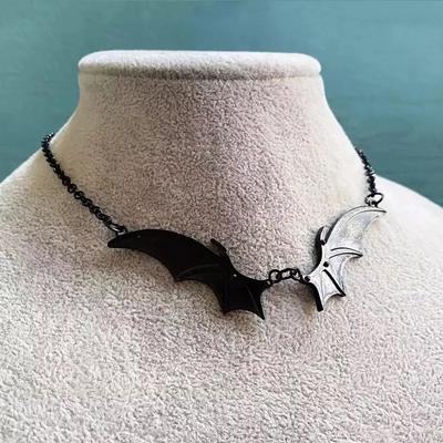Fledermausflügel Halskette Persönlichkeit Schlüsselbein Kette Neue Fledermausflügel Vampir Gothic Metall Halskette Mode Schmuck Zubehör