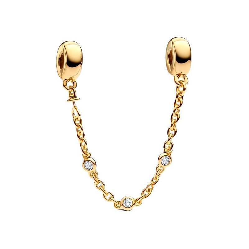 Pandora Brand logo 14k gold plated cubic crystal zircon metal silicone ring women s gold 763515C01 золотой