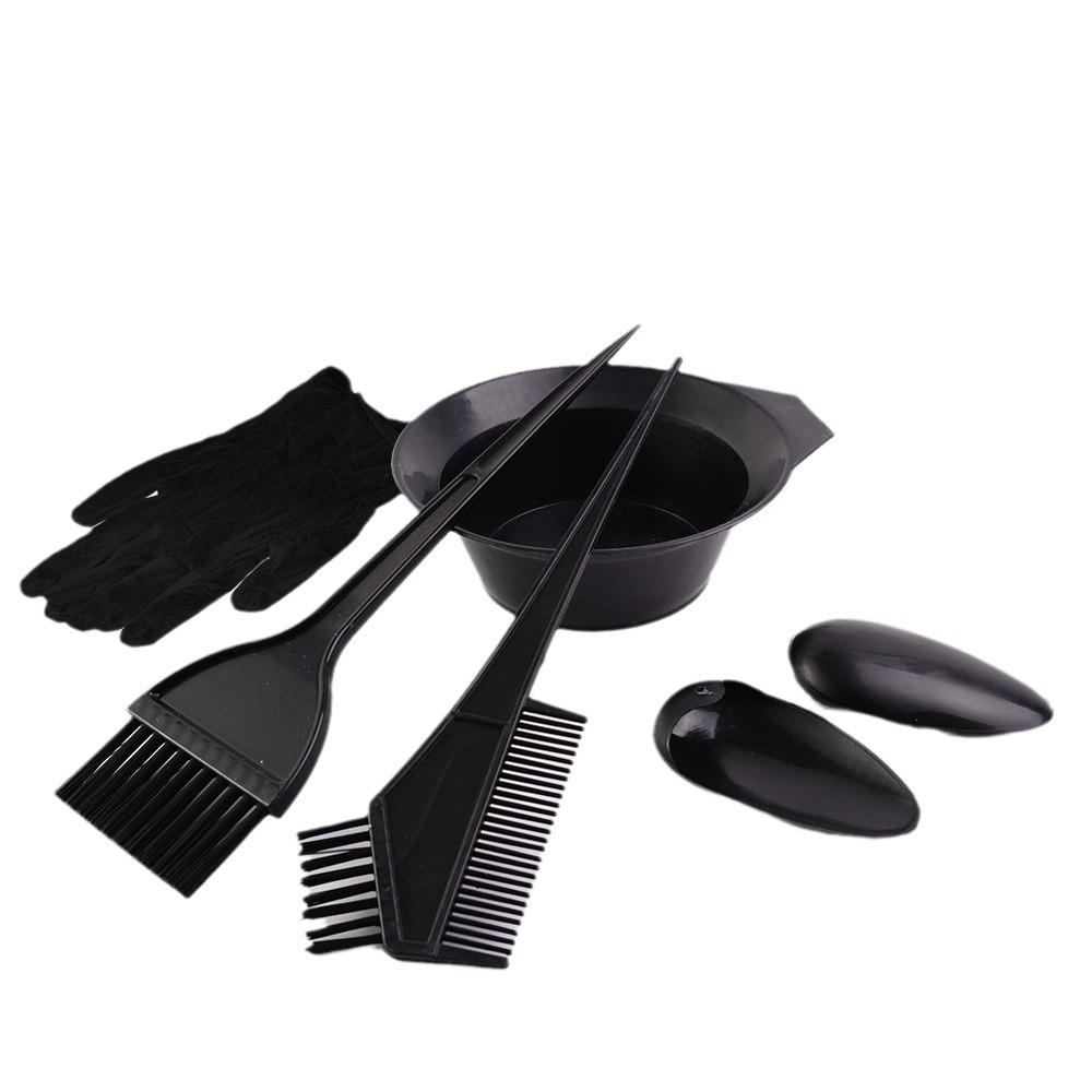 9/5Pcs Set Home Salon Hair Dyeing Brush Hair Dyeing Cream Bowl Coloring Brush Comb Earcap Clips Dyeing Cape Kits Hair Tint Tool