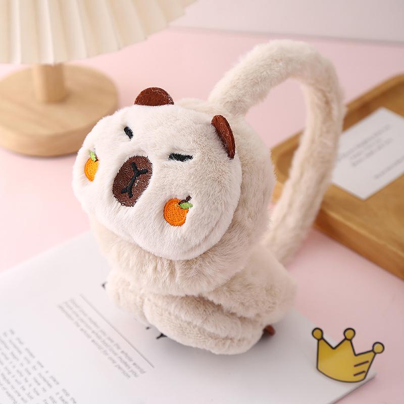 Cute Capybara Earmuffs For Winter Warmth And Velvet Cartoon Children'S Primary School Students Going Out To Prevent