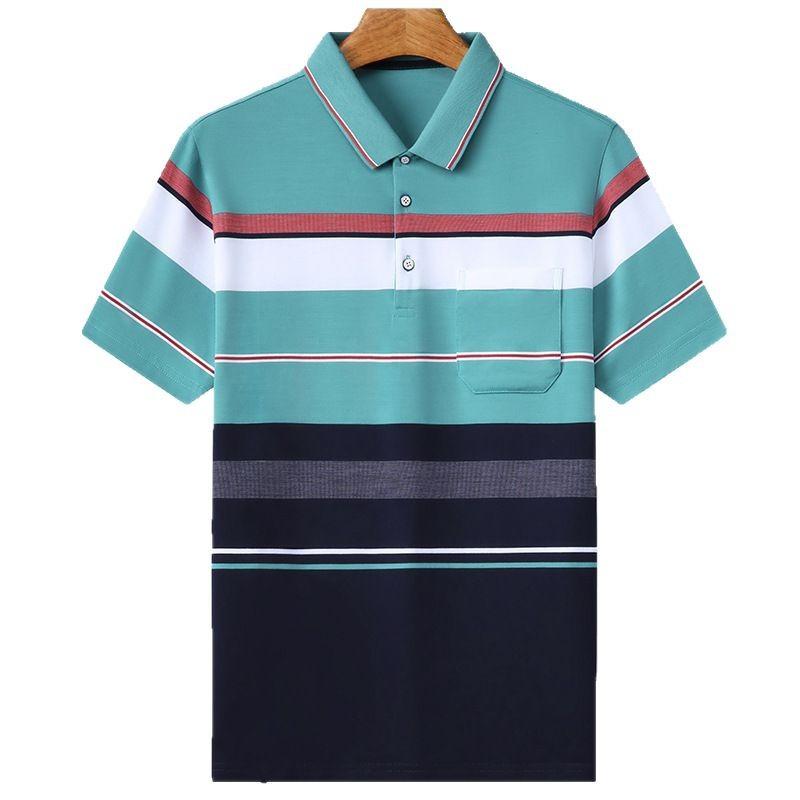 Medium Men'S T-Shirt Short-Sleeved Thin Dad Summer Lapel Top Polo Shirt Clothes