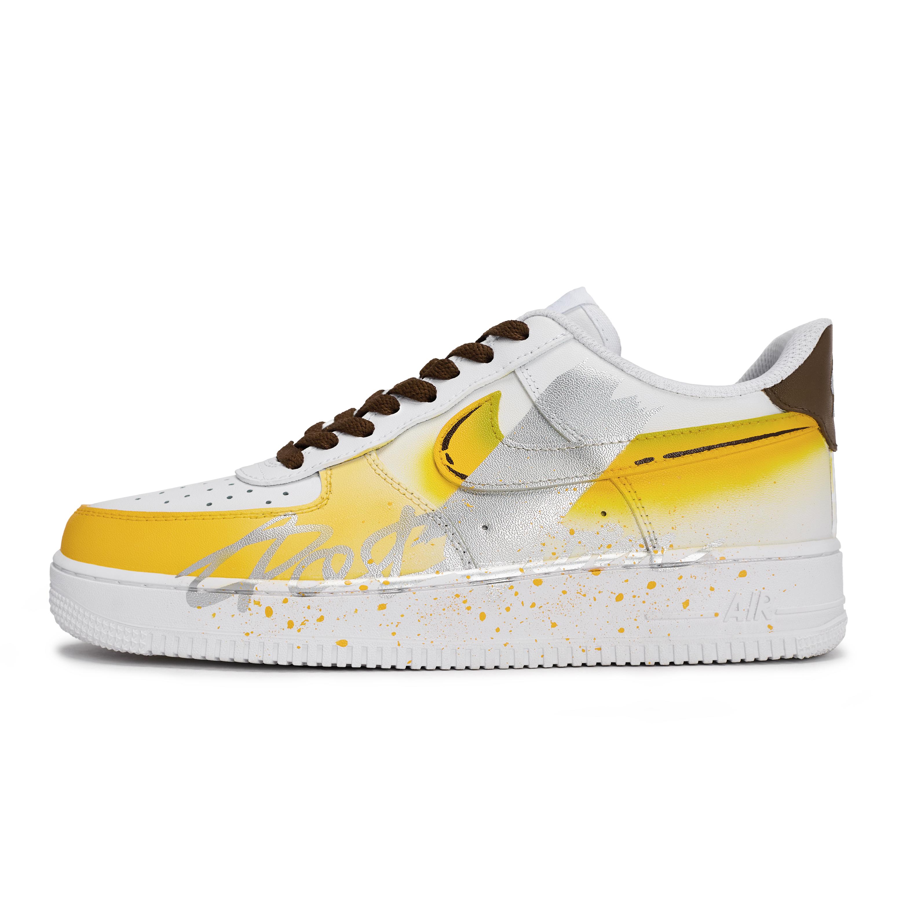 

Nike Air Force 1 07 811 Manufacturing, Dadaism Low top Skateboard Shoes Unisex White Yellow Silver Brown CW2288-111(Team80-) 42.5