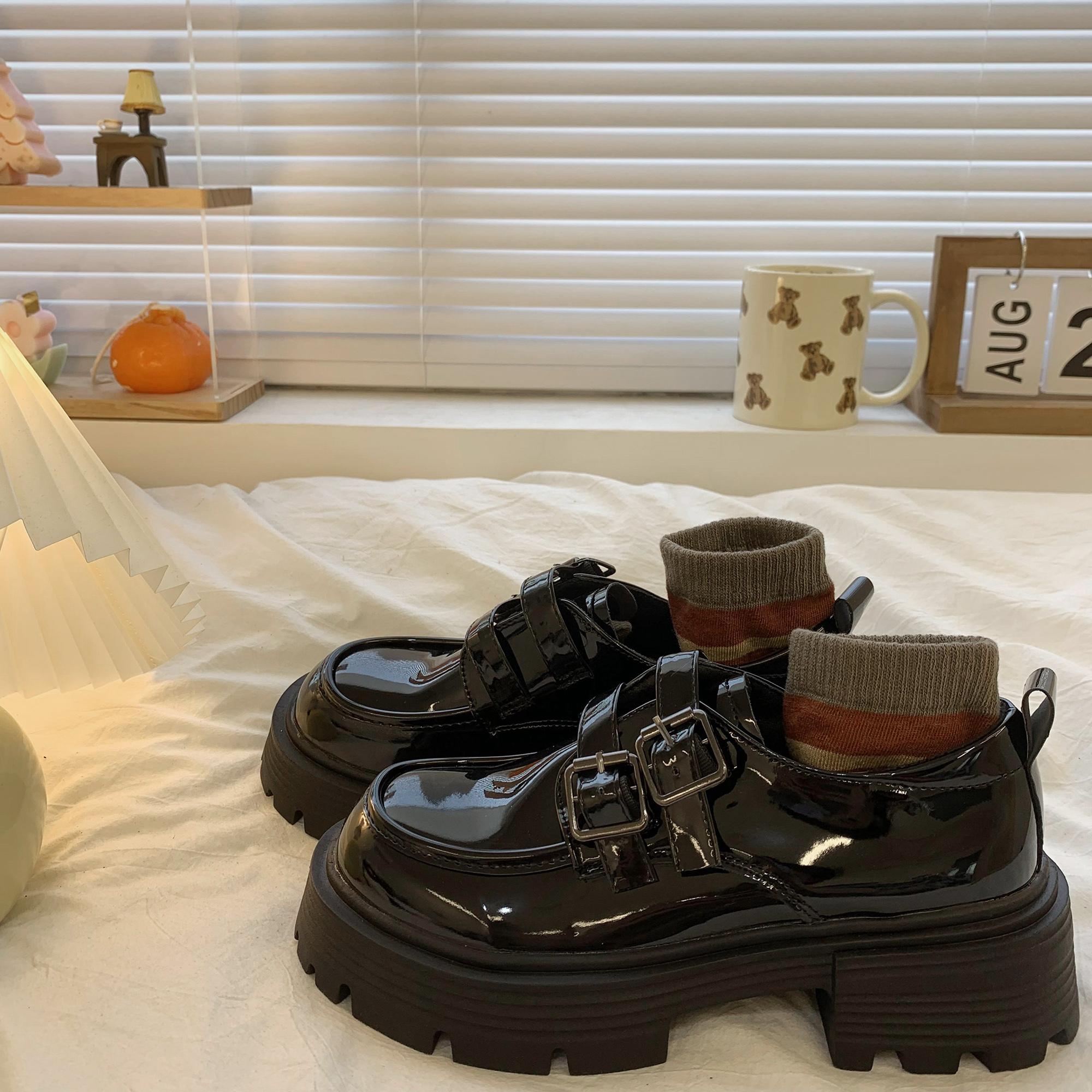 

2023 Женские туфли на платформе. Новые туфли Лолиты. Мокасины на толстой подошве. Туфли Мэри Джейн для девочек-студенток. Японские кожаные туфли JK. Женская повседневная обувь.