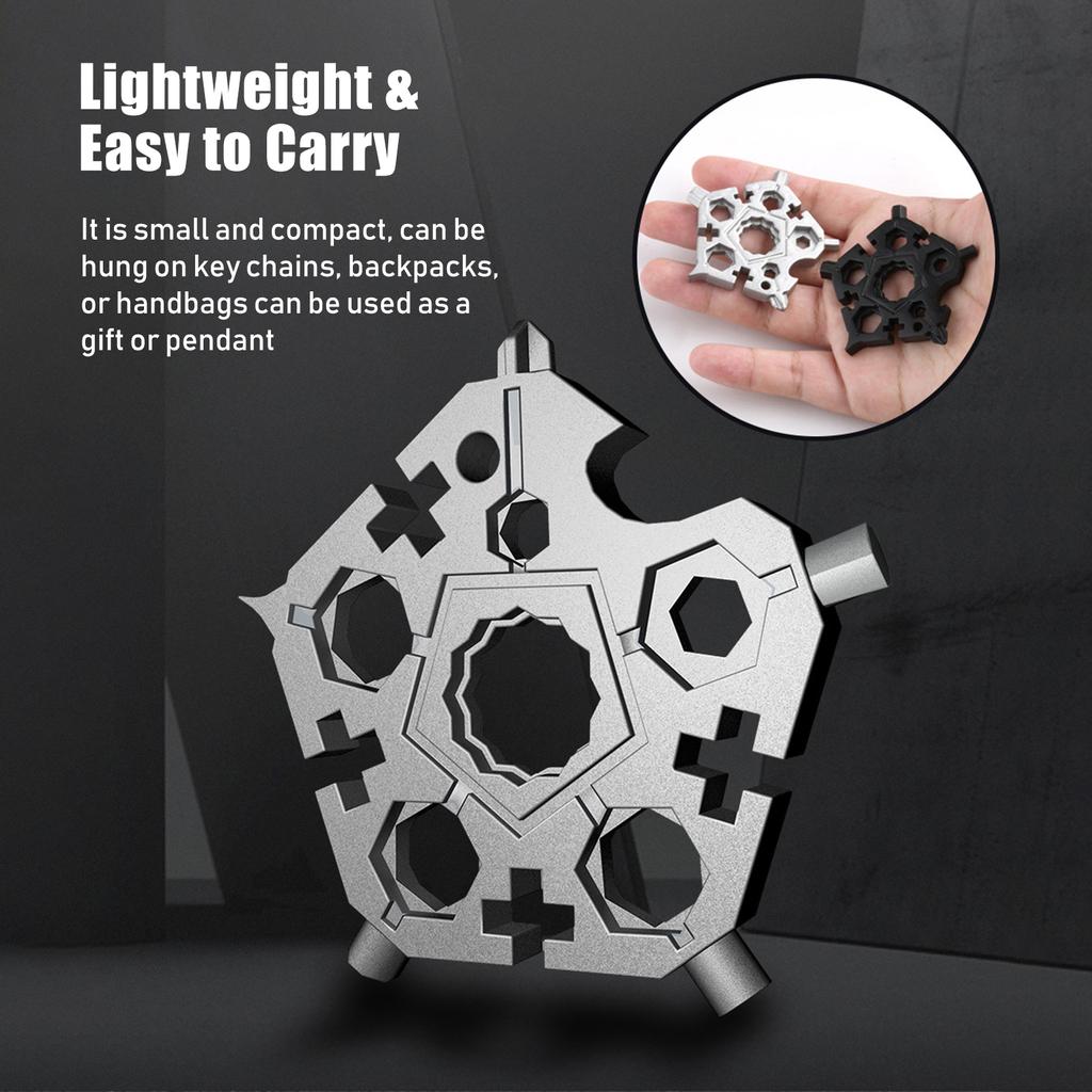 23 In 1 Snow flake Multi Tool Pentagonal Snowflake Wrench Multitool Bottle Opener Screwdriver Kit Hand DIY Tool