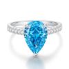 Nine Beauty Jewelry Teardrop Zircon Ring: S925 Sterling Silver, Pink High-Carbon Diamond, European & American Ice Flower Cut.