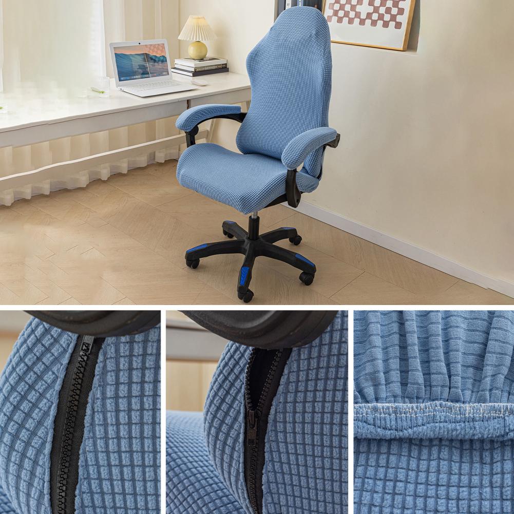 1 Set Stylish Nordic Gaming Chair Cover Soft Elasticity Non-Slip Dust-Proof Polar Fleece Armchair Slipcovers