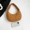 Women Daily Shoulder Bag Large Capacity Corduroy Chic Hobo Bag Solid Color Stylish Underarm Bags Padded Simple Dumpling Bag