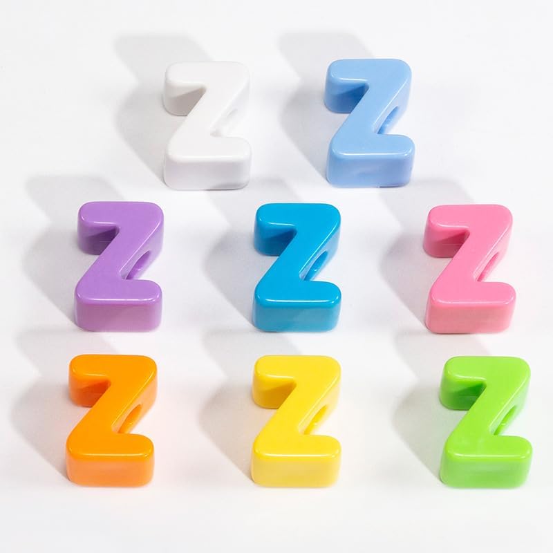 10PCS Colorful 26 Letter Beads 20mm Loose Beads Big Hole DIY Jewelry Making Kit Bracelet keychain for Educators to Learn Letters