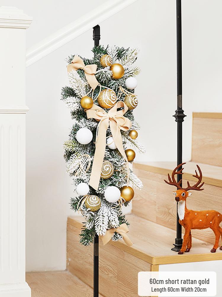 Enchanted Snowy Christmas Rattan Wreath for Window and Mall Displays