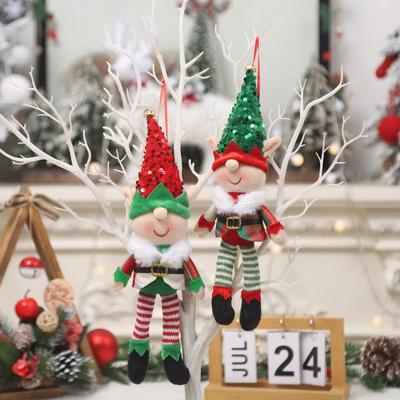 New Christmas Elf Doll Gnomes Plush Decoration Hanging Ornaments Xmas Tree Shop Window Decor Cute Elf Pendant Kids Gift New Year