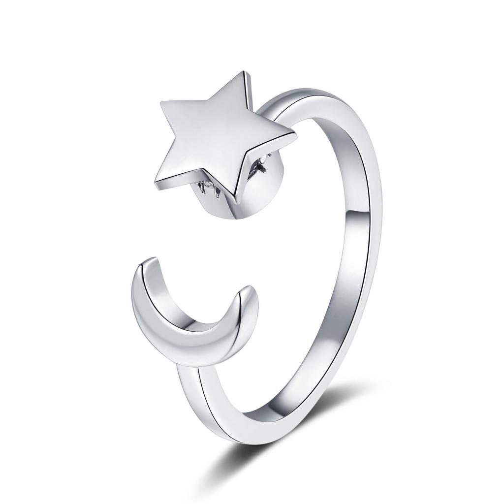 Všestranný otočný prsten se zirkony postříbřený – Ulevte úzkosti a stresu