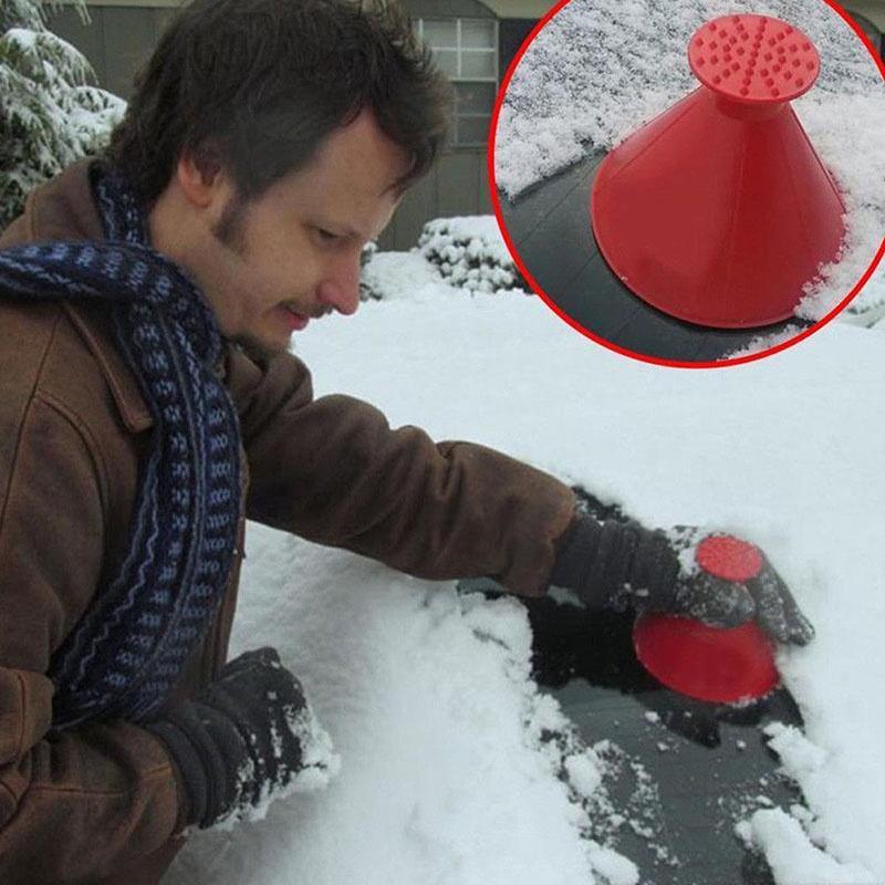 Ice Car Windshield Scraper Tool Cone Shaped Outdoor Round Funnel Remover Snow
