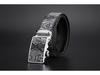 Men's Snake Print Leather Belt with Automatic Buckle - Cowhide, Korean Style for Business