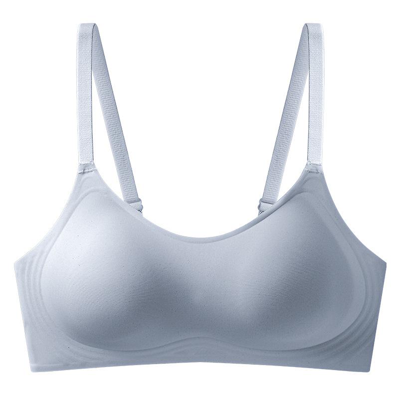 

Fixed Cup Seamless Bra, Jelly Glue Smooth Anti-slip Strapless Push Up Adjustable Bandeau Bra 2XL небо синє кольору
